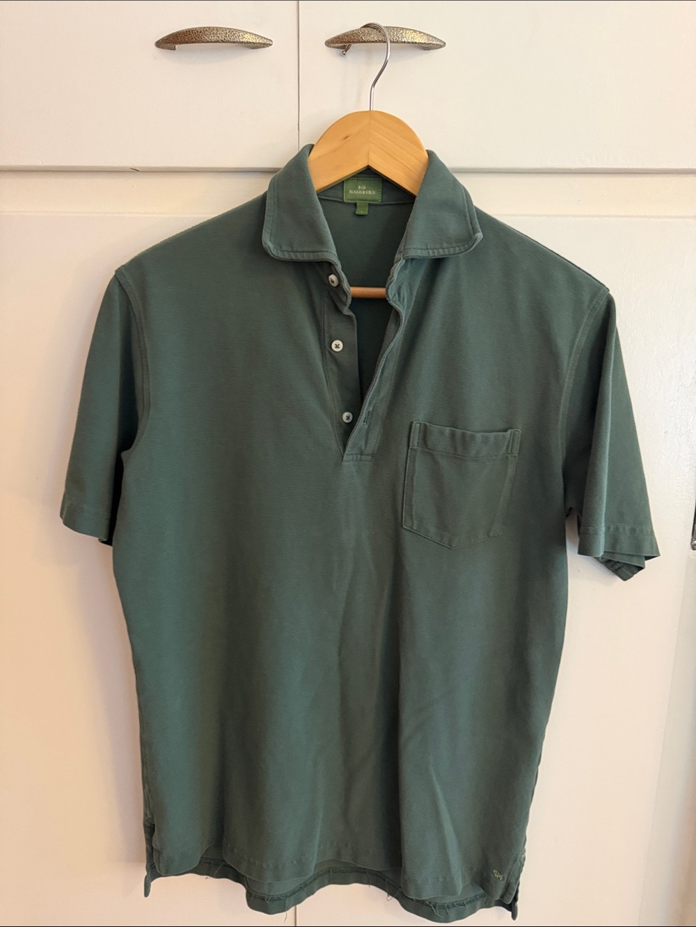 Sid Mashburn Men's Green Polo Shirt with Pocket - Classic Casual